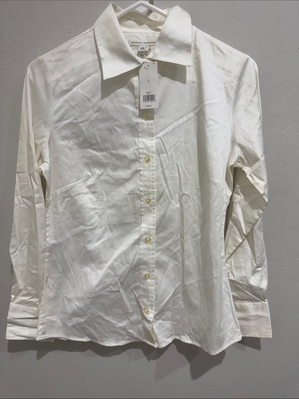 Banana Republic White Button-Down Dress Shirt